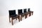 Black Leather Chairs Model Monk attributed to Afra & Tobia Scarpa for Molteni, 1970s, Set of 4, Image 2