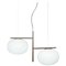 Alba Suspension Lamp with Double Arm in Bronze by Mariana Pellegrino for Oluce 1