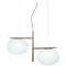 Alba Suspension Lamp with Double Arm in Bronze by Mariana Pellegrino for Oluce, Image 1