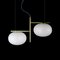 Alba Suspension Lamp with Double Arm in Bronze by Mariana Pellegrino for Oluce 3