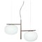 Alba Suspension Lamp with Double Arm in Bronze by Mariana Pellegrino for Oluce 6