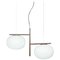 Alba Suspension Lamp with Double Arm in Bronze by Mariana Pellegrino for Oluce, Image 6
