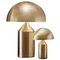 Große und Kleine Tischlampe in Gold von Vico Magistretti für Oluce, 2er Set 5