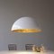 Suspension Lamp Sonora White Outside and Gold Inside by Vico Magistretti for Oluce, Image 4