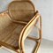 Large Cane and Rattan Armchair with Curved Seat and Back Rest 6