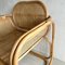 Large Cane and Rattan Armchair with Curved Seat and Back Rest 4