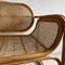Large Cane and Rattan Armchair with Curved Seat and Back Rest 8