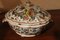 Antique French Faience Lidded Bowl Tureen Hand Painted with Flowers and Insects 14