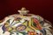 Zuppiera antica con coperchio in ceramica dipinta a mano, Francia, Immagine 6