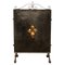 Italian Black Wrought Iron and Parcel-Gilt Freestanding Fireplace Screen 1