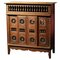 19th Century French Hand Carved Walnut 4-Doors Miniature Chest 1