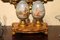 Italian Romantic Hand Painted Decorative Terracotta Eggs on Giltwood Stands, Set of 2 3