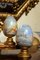 Italienische Romantische Handbemalte Dekorative Terrakotta Eier auf Vergoldeten Holz Ständern, 2er Set 9