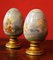 Italienische Romantische Handbemalte Dekorative Terrakotta Eier auf Vergoldeten Holz Ständern, 2er Set 15