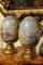 Italienische Romantische Handbemalte Dekorative Terrakotta Eier auf Vergoldeten Holz Ständern, 2er Set 12