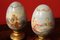 Italian Romantic Hand Painted Decorative Terracotta Eggs on Giltwood Stands, Set of 2 14