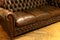 Braunes Vintage Vintage 3-Sitzer Sofa aus Leder mit hoher Rückenlehne von Chesterfield 12
