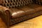 Vintage Brown Leather High Back 3-Seat Button Tufted Sofa from Chesterfield 12