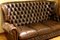 Vintage Brown Leather High Back 3-Seat Button Tufted Sofa from Chesterfield, Image 10