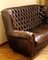 Braunes Vintage Vintage 3-Sitzer Sofa aus Leder mit hoher Rückenlehne von Chesterfield 11