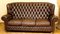 Vintage Brown Leather High Back 3-Seat Button Tufted Sofa from Chesterfield, Image 3