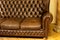 Vintage Brown Leather High Back 3-Seat Button Tufted Sofa from Chesterfield, Image 13