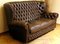 Vintage Brown Leather High Back 3-Seat Button Tufted Sofa from Chesterfield, Image 7