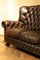 Braunes Vintage Vintage 3-Sitzer Sofa aus Leder mit hoher Rückenlehne von Chesterfield 16