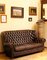 Vintage Brown Leather High Back 3-Seat Button Tufted Sofa from Chesterfield 4