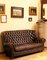 Vintage Brown Leather High Back 3-Seat Button Tufted Sofa from Chesterfield, Image 4
