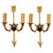 Mid-Century Modern Wall Sconces Arrow and Rams Head Design in the style of Maison Bagues, 1950s, Set of 2 1