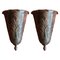French Art Nouveau Brown Iron Tole Paint Wall Jardinieres or Scale Sconces, 1890s, Set of 2 1