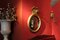 Specchio Regency rotondo in legno dorato ed ebanizzato con aquila intagliata, Immagine 2