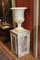 Antique Italian Neoclassical Carrara Marble Urn Vases on Pedestals, 18th Century, Set of 2 12