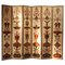 19th Century Italian Six-Panel Painted Wood Folding Screen in Gilt Bronze Frame 1