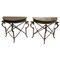 Italian Half Moon Wrought Iron Console Tables with Griffin and Marble Top, 1890s, Set of 2, Image 1