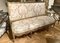 Französisches handgeschnitztes 3-Sitzer Sofa aus vergoldetem Holz im Louis XVI Stil mit Chinoiserie Stoff 17