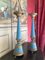 19th Century French Tall Blue Painted Tole and Parcel Gilt Pricket Candlesticks, Set of 2 9