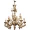 19th Century Italian 2-Tier Capodimonte Porcelain Chandelier with Roses, Image 1