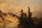Joseph Brunner, Autriche, Paysage avec Lac et Montagne Peinture, 1869, Huile sur Toile, Encadrée 8