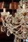 Italienischer Kronleuchter aus geschliffenem Kristallglas mit Perlen aus vergoldetem Eisen, 19. Jh 12