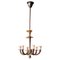 Art Deco Italian Brass 6-Lights Chandelier attributed to Gio Ponti for Lanci, 1930s 1