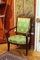 18th Century French Mahogany and Green Silk Upholster High Back Armchairs, Set of 2 6