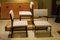 Italian Low Lounge Chairs with Black Iron Frame and Ice White Upholster by Milo Baughman, 1950s, Set of 6 7