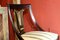 18th Century French Directoire Mahogany Chairs with Silk Blend Upholster Fabric, Set of 4, Image 10
