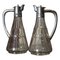 19th Century English Cut Glass and Sterling Silver Oil and Vinegar Cruet Set, Set of 2 1
