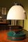 Lámpara de mesa italiana con base redonda de hierro verde y cromo con una luz, años 60, Imagen 20