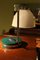 Italian Green Iron and Chrome Round Base Swivel Arm One Light Table Lamp, 1960s 13