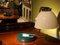 Lámpara de mesa italiana con base redonda de hierro verde y cromo con una luz, años 60, Imagen 9