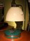 Italian Green Iron and Chrome Round Base Swivel Arm One Light Table Lamp, 1960s 6